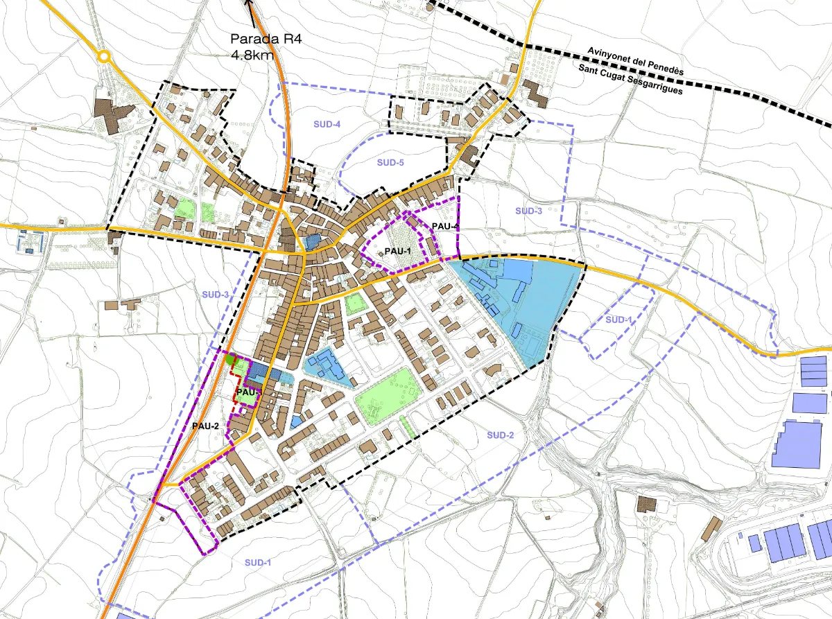 Modificació puntual del POUM a l’àmbit dels PAU no desenvolupats de Sant Cugat Sesgarrigues